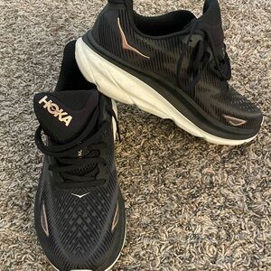 Hoka Women's Black and Pink Athletic Shoes